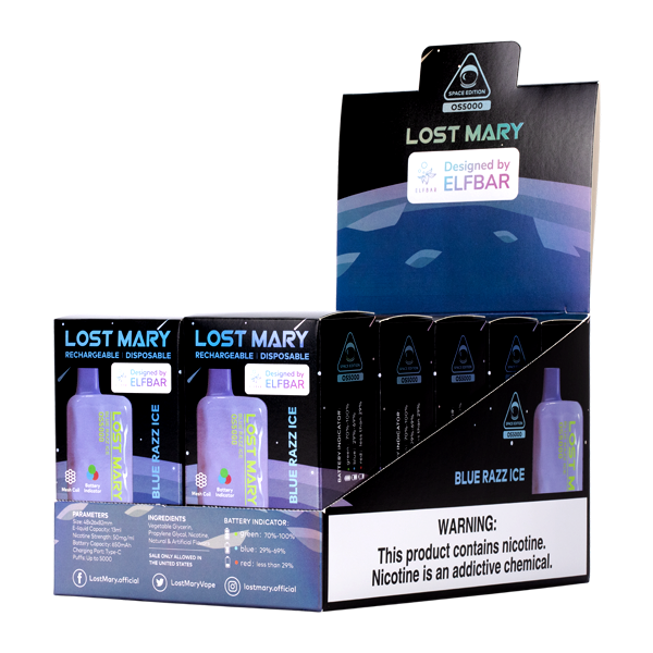 Blue Razz Ice Lost Mary 10-Pack Display