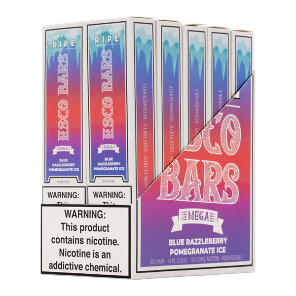 Blue Razzleberry Pomegranate Ice Escobar Mega Vape 10-Pack
