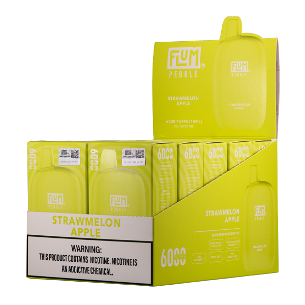 Strawmelon Apple Flum Pebble Vape for Wholesale 10-Pack