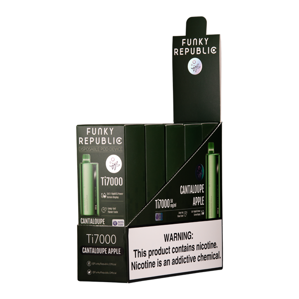 Cantaloupe Apple Funky Republic Ti7000 Vape Wholesale 10-pack