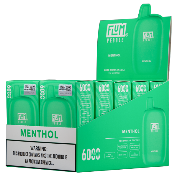 Menthol Flum Pebble Vape for Wholesale 10pk