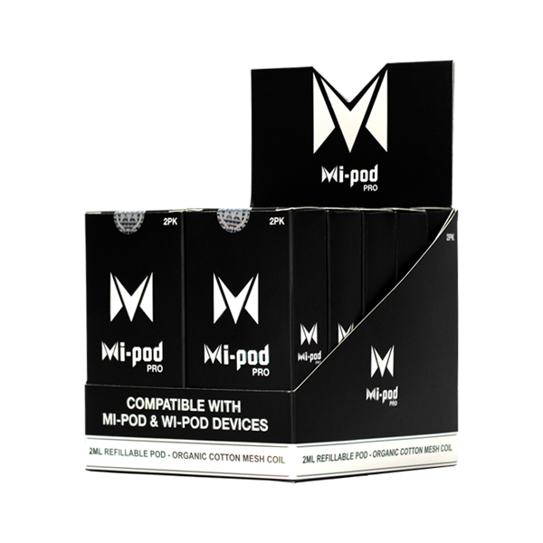 Available in bulk, black colored replacement pods for the Mi-Pod PRO pod system