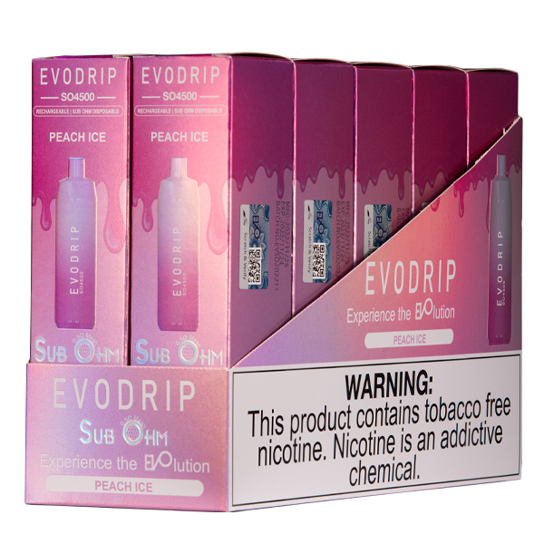 Peach Ice EVODRIP Vape 10pk Wholesale