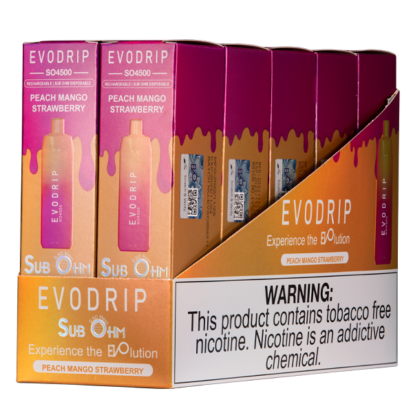 Peach Mango Strawberry EVODRIP vape 10pk Wholesale
