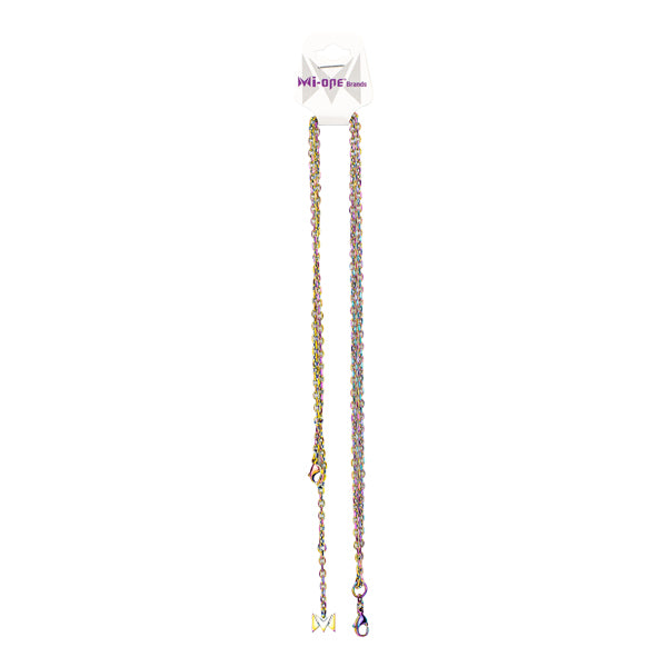Browse our supply of wholesale necklace chains, seen in the rainbow metal material