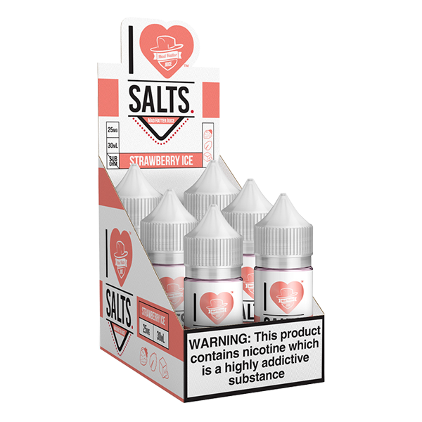 A juicy tasting Menthol Strawberry vape juice flavor, shop in bulk for I love salts ejuice online