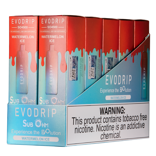 Watermelon Ice Evodrip Vape 10pk Wholesale