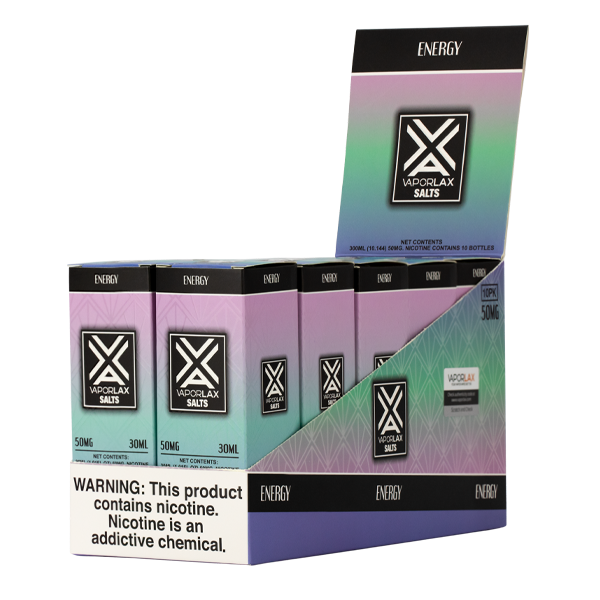 VAPORLAX Energy Nicotine Salts in 25mg & 50mg Bulk Vape Juice VAPORLAX Energy Nicotine Salts in 25mg & 50mg Bulk Vape Juice