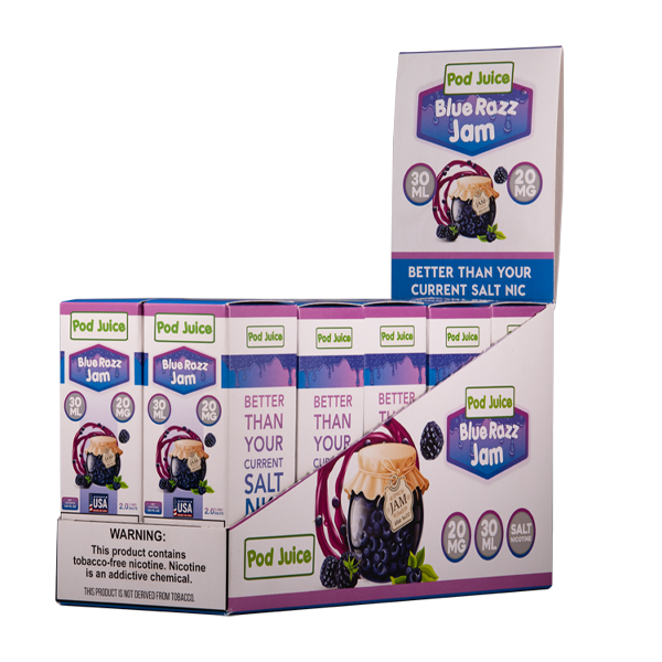 Blue Razz Jam Pod Juice Wholesale Pricing 10pack