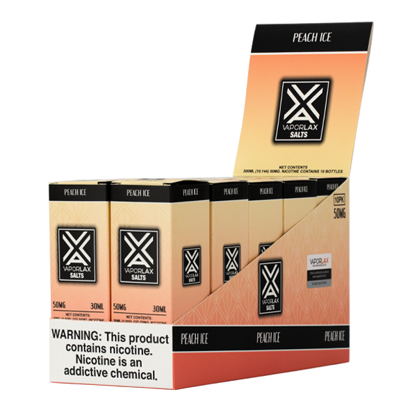 VAPORLAX Peach Ice Nicotine Salts in 25mg & 50mg Wholesale Vape Store VAPORLAX Peach Ice Nicotine Salts in 25mg & 50mg Wholesale Vape Store
