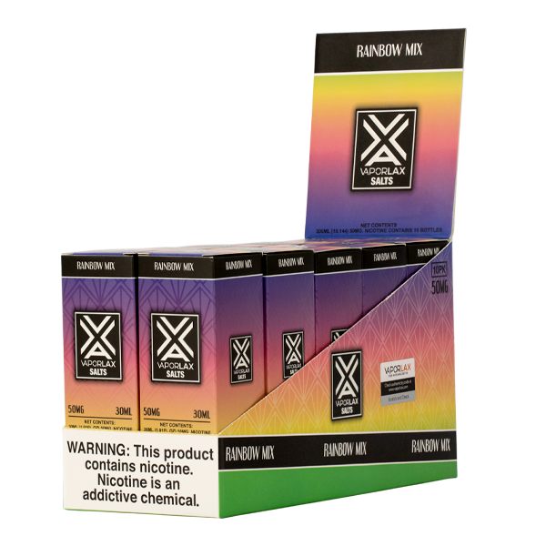 VAPORLAX Rainbow Mix Nicotine Salts in 25mg & 50mg Bulk Vape Juice VAPORLAX Rainbow Mix Nicotine Salts in 25mg & 50mg Bulk Vape Juice