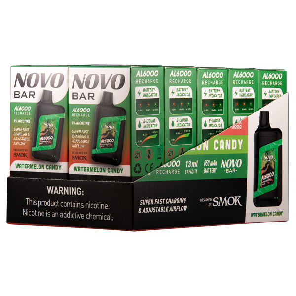 Watermelon Candy Novo Bar AL6000 Vape 10pk for Wholesale