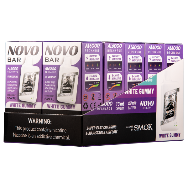 White Gummy Novo Bar AL6000 10pk for Wholesale