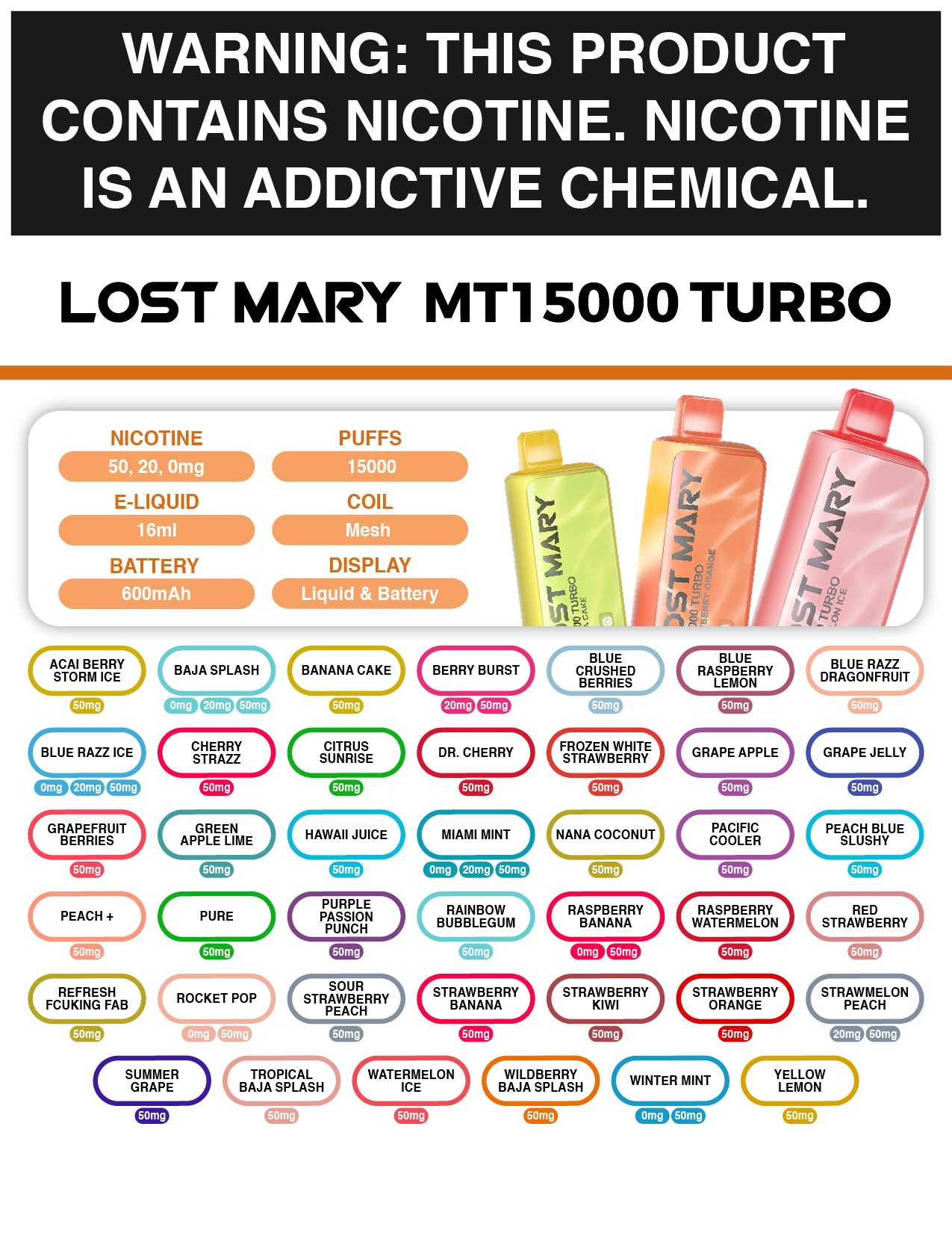 Lost Mary MT15000 Turbo Lamination