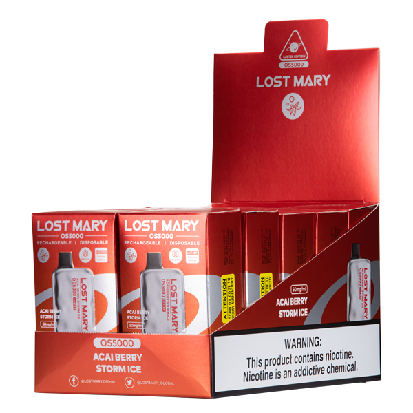LOST MARY OS5000 - LUSTER - ACAI BERRY STORM ICE - 5000 Puffs – Enlit Supply
