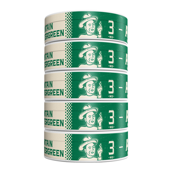 5 pack of 3mg Mountain Wintergreen ALP Pouches for Wholesale