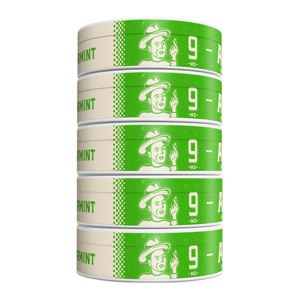 5 pack of 9mg Spearmint ALP Pouches for Wholesale