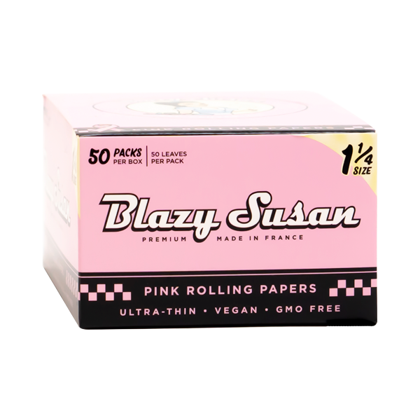 Pink Blazy Susan Rolling Papers - 1 1/4" Size 50ct for Wholesale