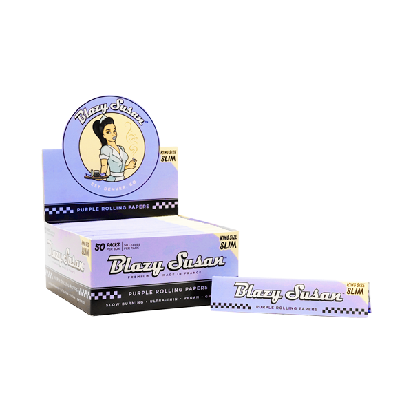 BLAZY SUSAN Rolling Papers - Purple King Size Slim 50ct