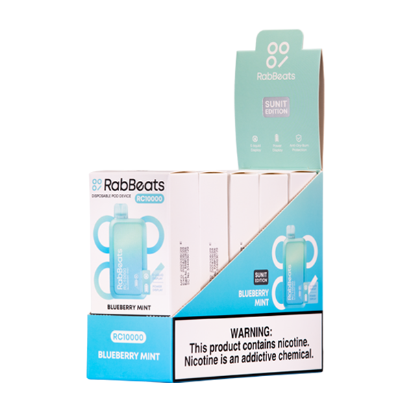 Blueberry Mint Rabbeats RC10000 Vape 5-Pack for Wholesale