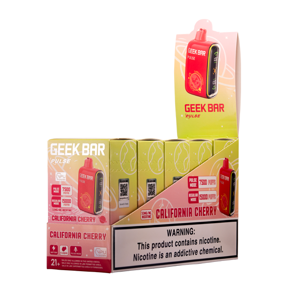 California Cherry Geek Bar Pulse Wholesale Vapes 5-Pack
