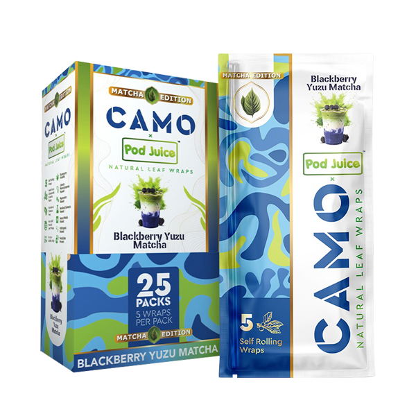 Blackberry Yuzu CAMO X POD JUICE Tea Wraps 25 Pack for Wholesale