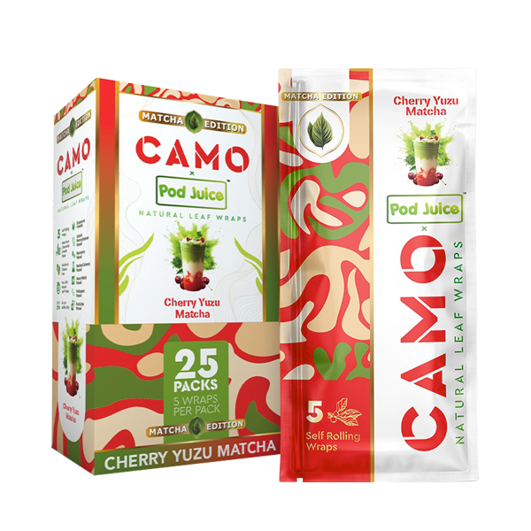 Cherry Yuzu CAMO X POD JUICE Tea Wraps 25 Pack for Wholesale