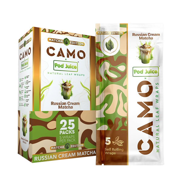 Russian Cream Yuzu CAMO X POD JUICE Tea Wraps 25 Pack for Wholesale