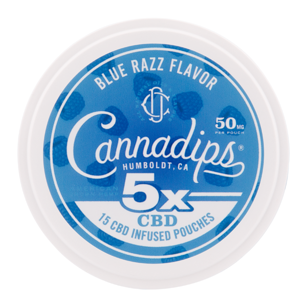 Blue Razz CANNADIPS 5X CBD Pouches for Wholesale