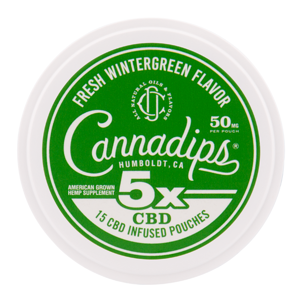 Wintergreen CANNADIPS 5X CBD Pouches for Wholesale