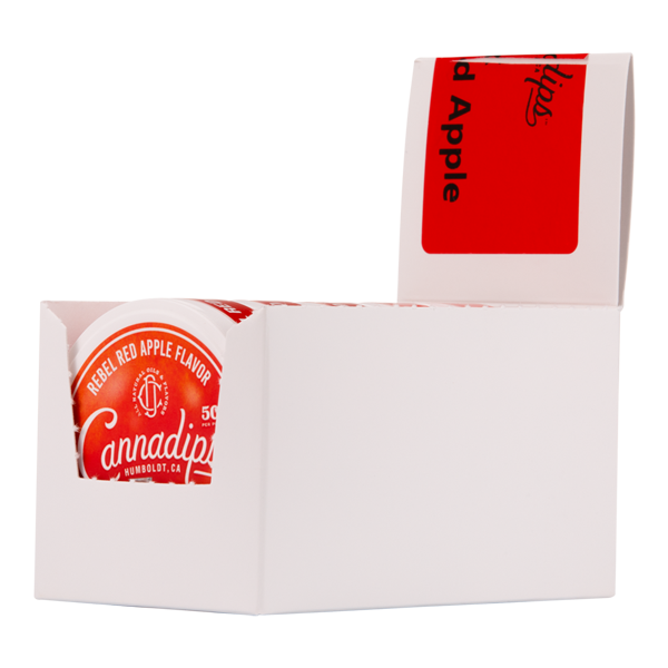 5 Pack of Red Apple CANNADIPS 5X CBD Pouches for Wholesale