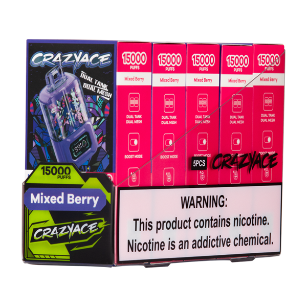 Mixed Berry CrazyAce B15000 5 Pack For Wholesale