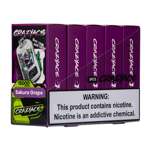 Sakura Grape B15000 Crazy Aces Disposables Device for Wholesale 5-PACK