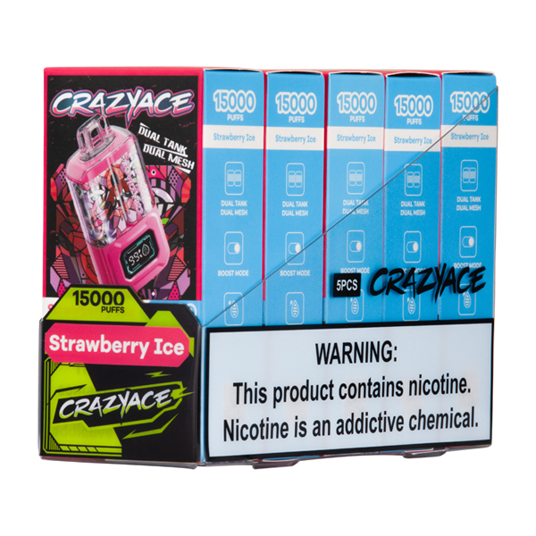 Strawberry Ice CrazyAce B15000 5 Pack For Wholesale