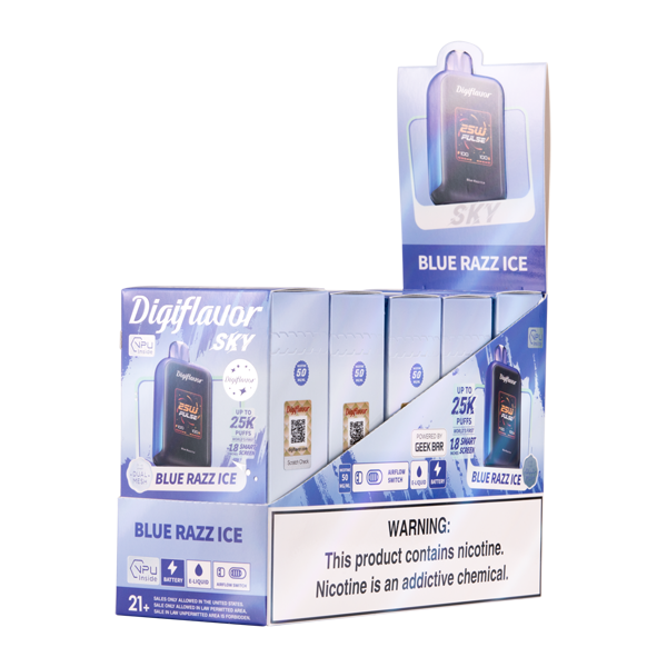 5 Pack of Blue Razz Ice DIGIFLAVOR SKY for Wholesale