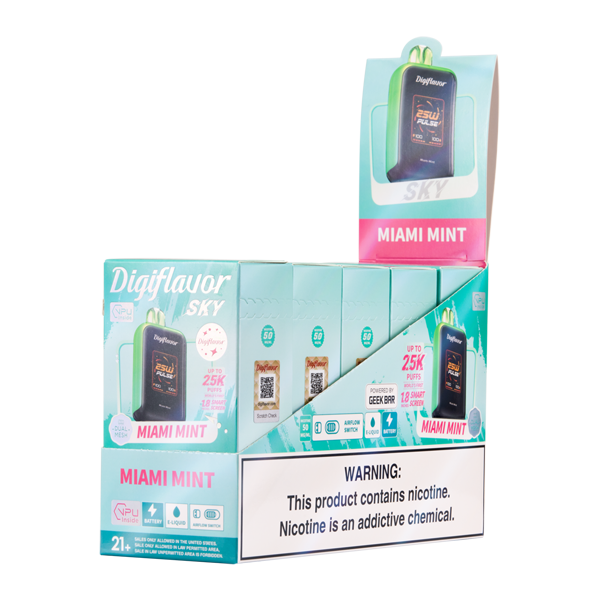 5 Pack of Miami Mint DIGIFLAVOR SKY for Wholesale