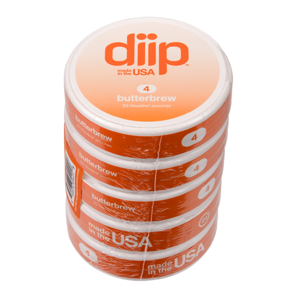 5 pack of 4 Butterbrew DIIP Reset Nixodine Pouches for Wholesale