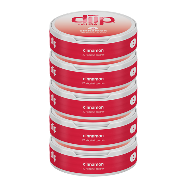 8 Cinnamon DIIP Reset Nixodine 5 pack of Pouches for Wholesale