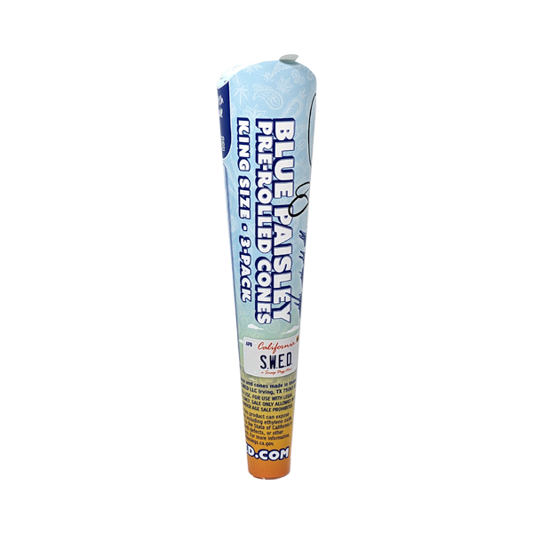 King Size Blue Paisley Pre-Rolled Cones Dogg Lbs Rolling Papers- 3ct for Wholesale