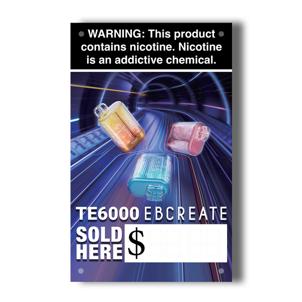 TE6000 Vapes Banner for Stores