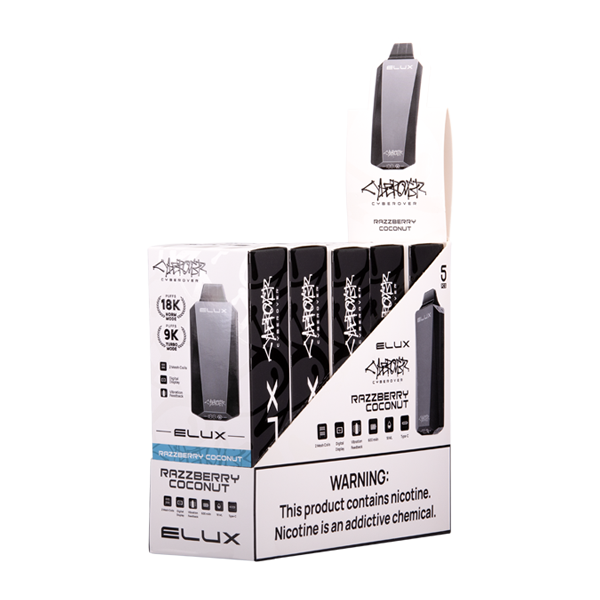 Razzberry Coconut Razzberry Coconut ELUX Cyberover Vape 5-Pack for Wholesale