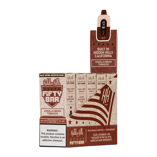 Vanilla Bean Tobacco 5 Pack Hidden Hills X Fifty Bar