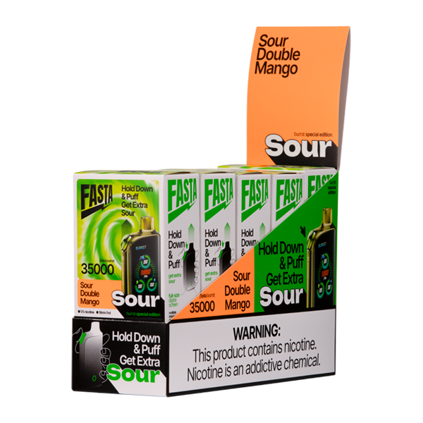 5 pack of Sour Double Mango FASTA Burrst 35000 SOUR EDITION