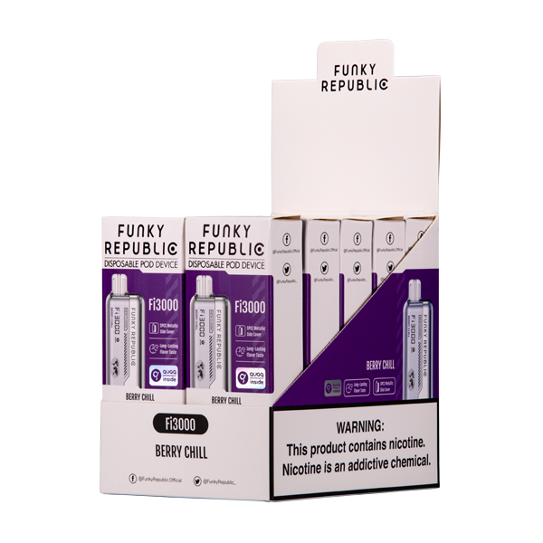Berry Chill Funky Republic Fi3000 Disposable Vape 10-Pack for Wholesale 