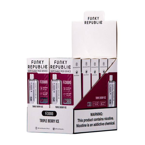 Triple Berry Ice Funky Republic Fi3000 Disposable Vape 10-Pack for Wholesale
