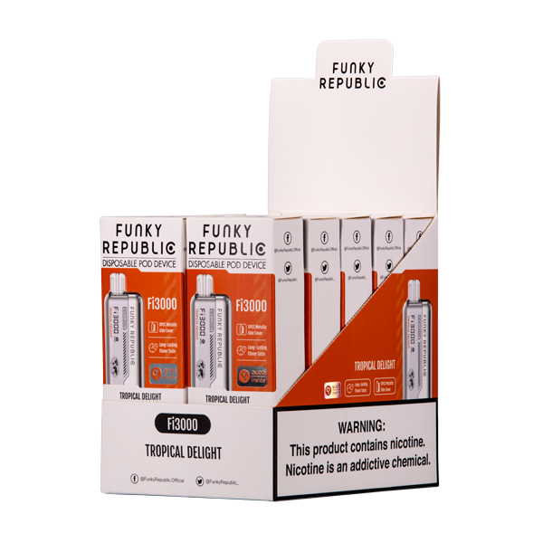 Tropical Delight Funky Republic Fi3000 Disposable Vape 10-Pack for Wholesale