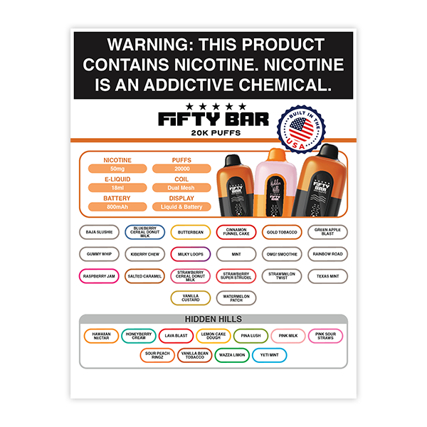 Hidden Hills Club X Fifty Bar Vapes