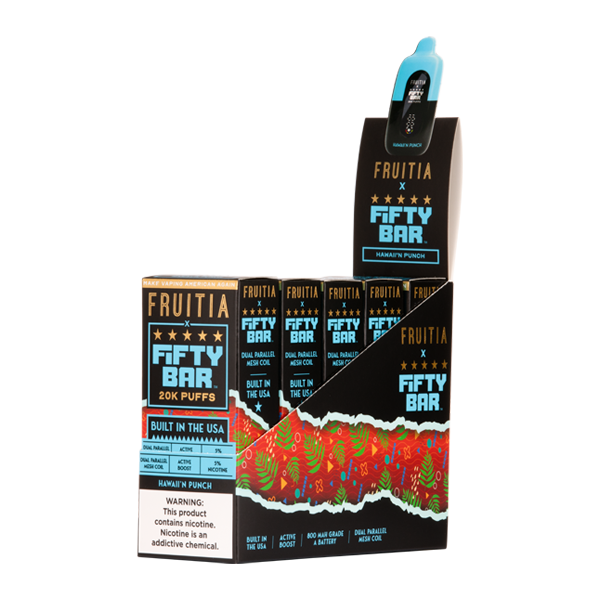 5 Pack of Hawaii'n Punch FRUITIA X Fifty Bar 20K for Wholesale