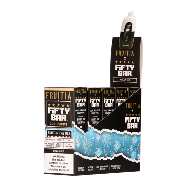 5 Pack of Polar Ice FRUITIA X Fifty Bar 20K for Wholesale