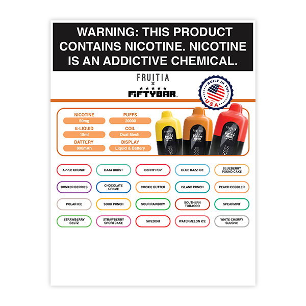 FRUITIA X FIFTY BAR 20K Lamination